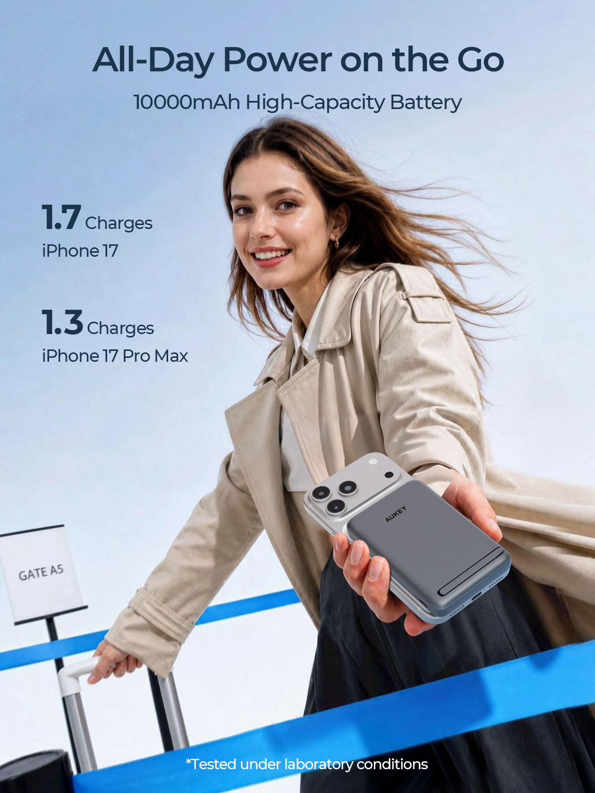 AUKEY MagFusionVista 10000Plus Qi2.2 Magnetic Wireless Charging Power Bank PB-MS18