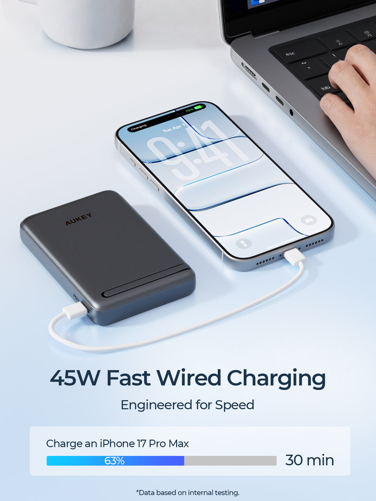 AUKEY MagFusionVista 10000Plus Qi2.2 Magnetic Wireless Charging Power Bank PB-MS18