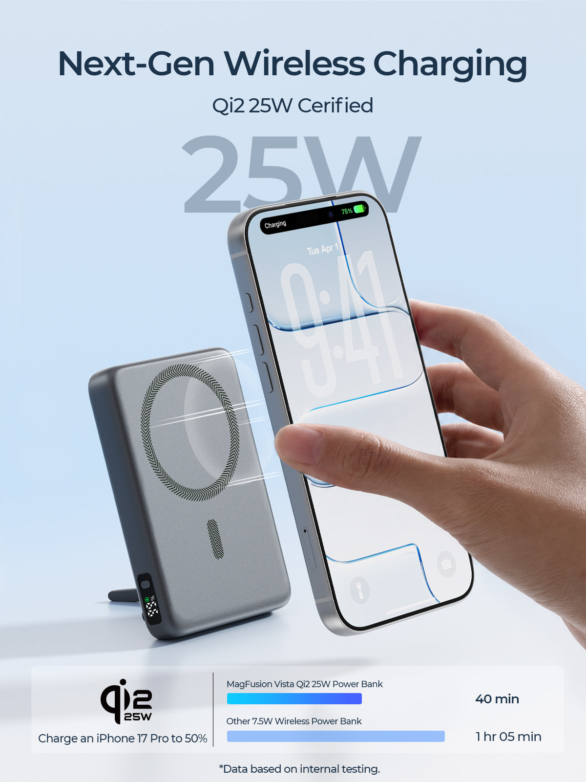 AUKEY MagFusionVista 10000Plus Qi2.2 Magnetic Wireless Charging Power Bank PB-MS18
