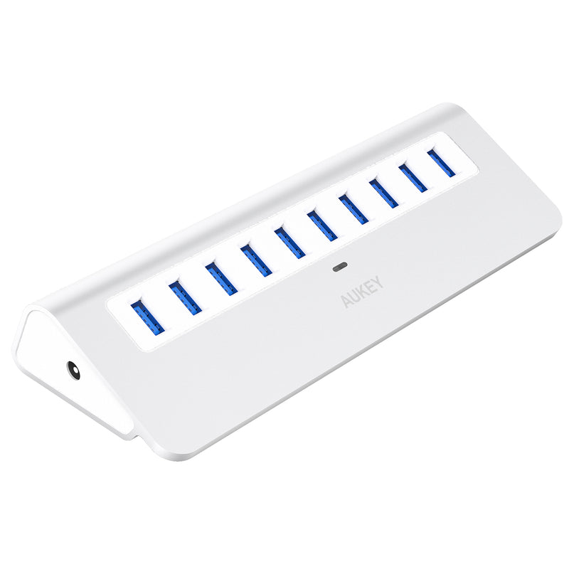 AUKEY CB-H6 USB3.0 Silver 10 interface aluminum alloy HUB hub with LED indicator with adapter ORICO M3H10
