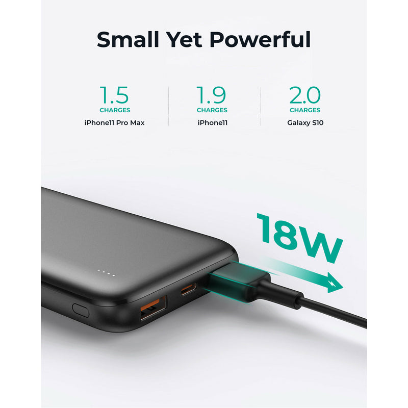 Portable Charger with Built in Cables, Portable Charger with Cords Wires  Slim 10000mAh Travel Battery Pack 6 Outputs 3 Inputs 3A Fast Charging Power