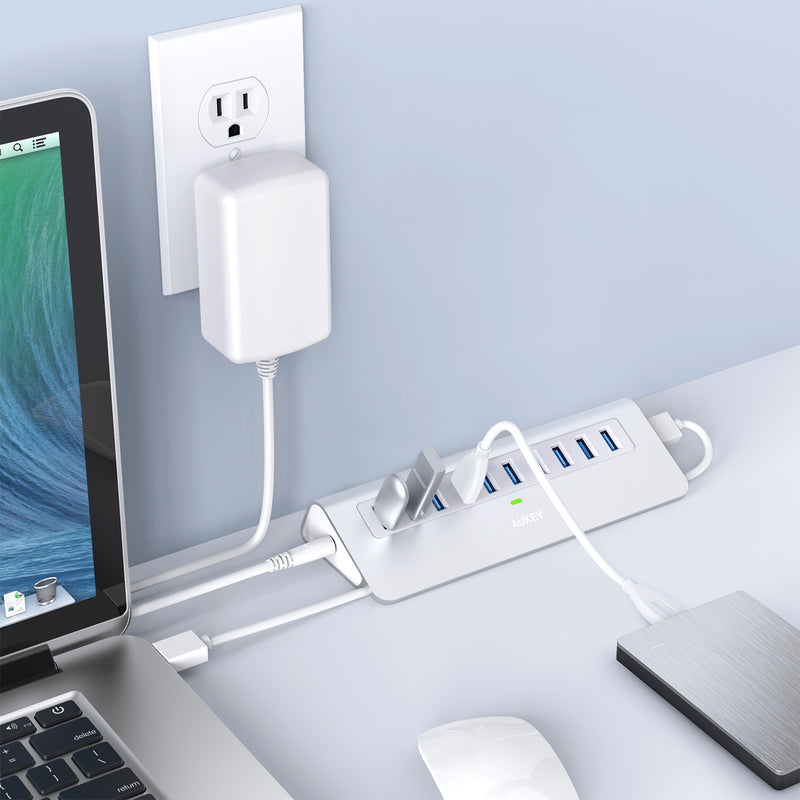 Dww-hub Usb Aliment, Aluminium Hub Multiprise Usb 6 Ports Avec