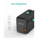 AUKEY Universal QC&PD3.0 Travel Plug Adapter Power Converter with 4 Ports
