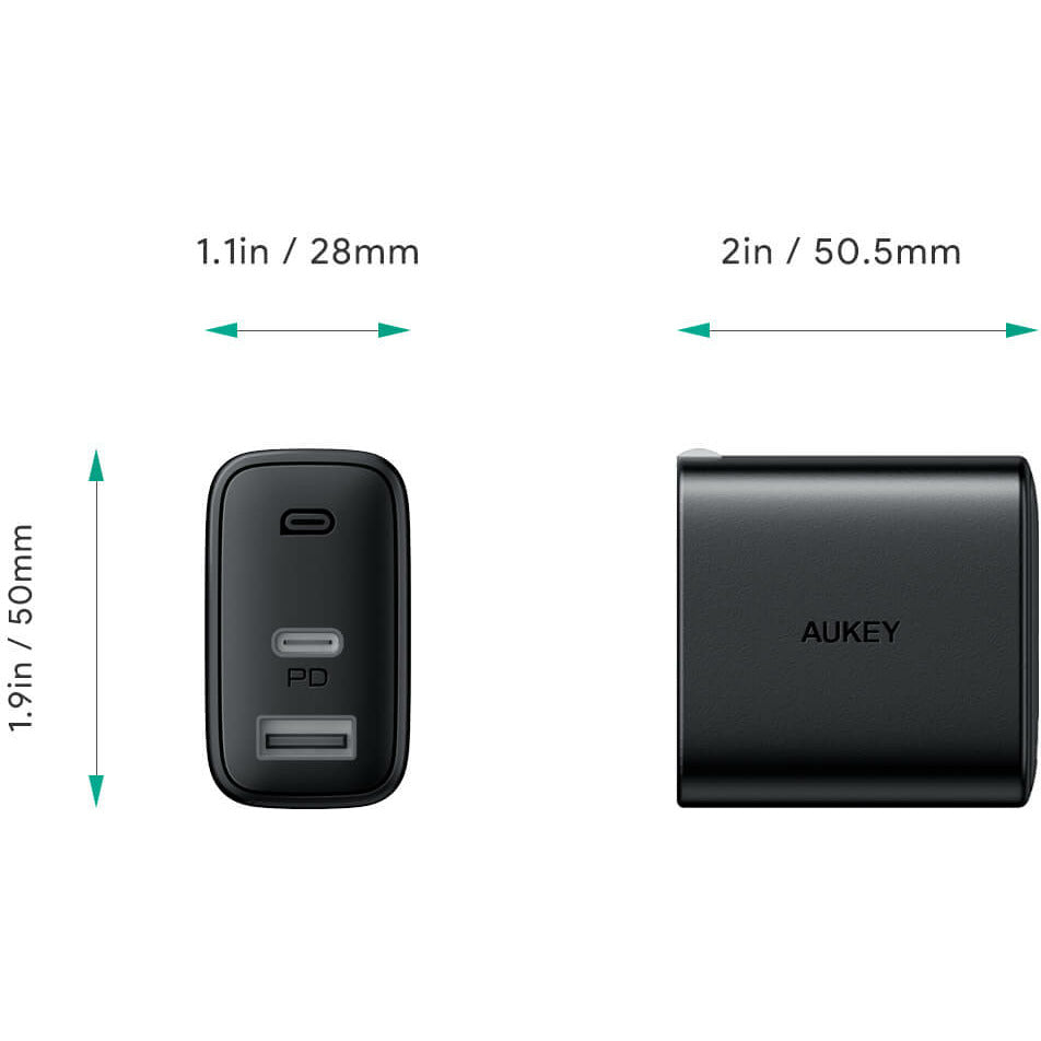 AUKEY PA-F3S Swift Charger Mix 32W Dual-Port Cube Plug Power 10-Pack Value Bundle