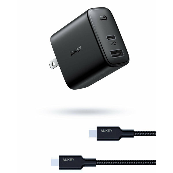 AUKEY PA-F3S Swift Charger Mix 32W Dual-Port Cube Plug Power with Cable