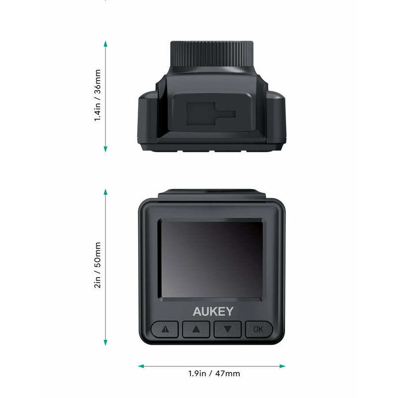 AUKEY DRA5 Mini-Dashcam, Dashcam mit 1080p Full HD, LCD-Display