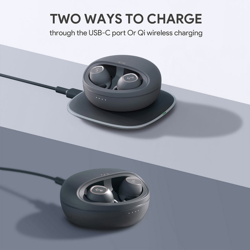 AUKEY Wireless Fast Charging Earbuds Volume Control Black