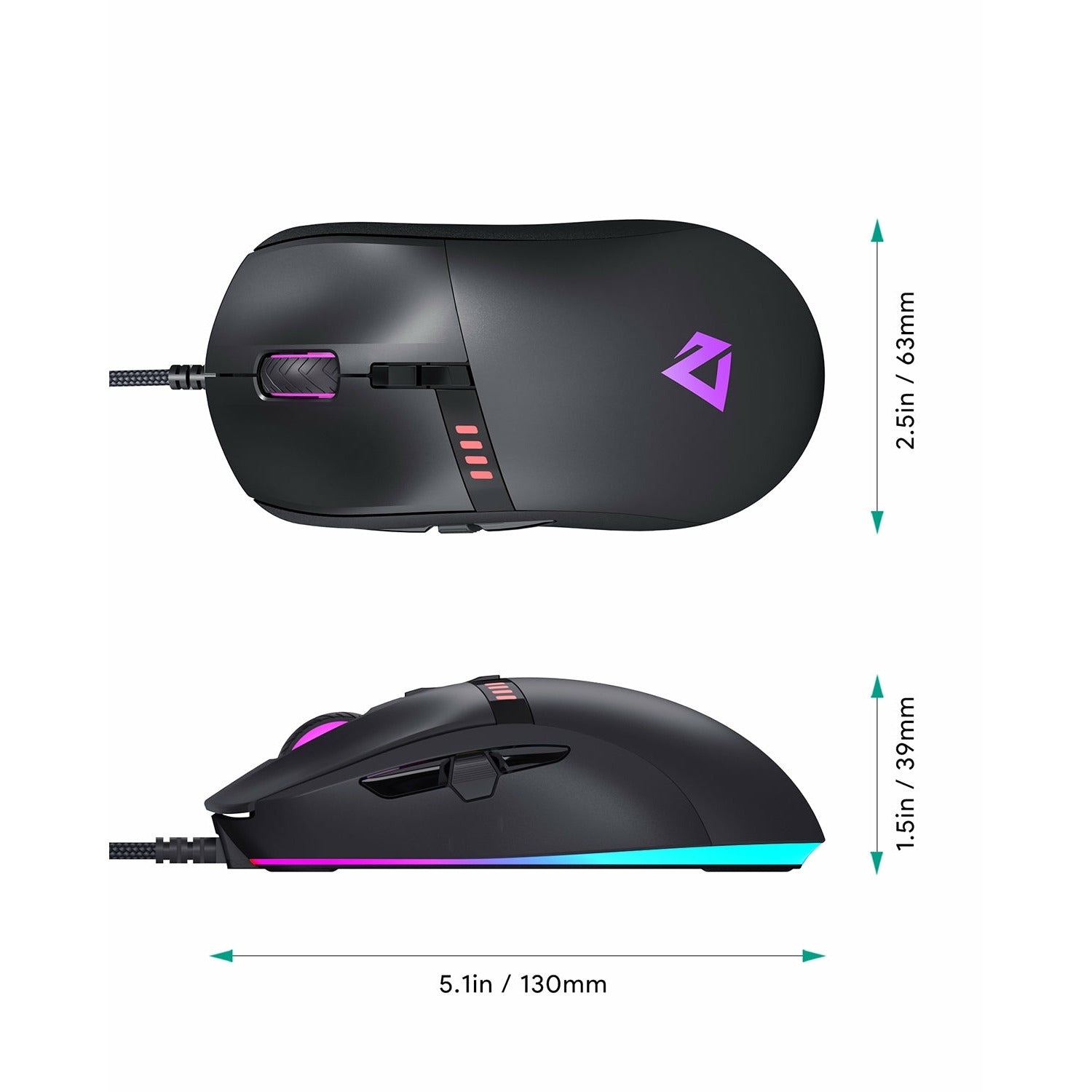 Aukey GM-F4 Gaming Mouse With RGB Lighting Effects
