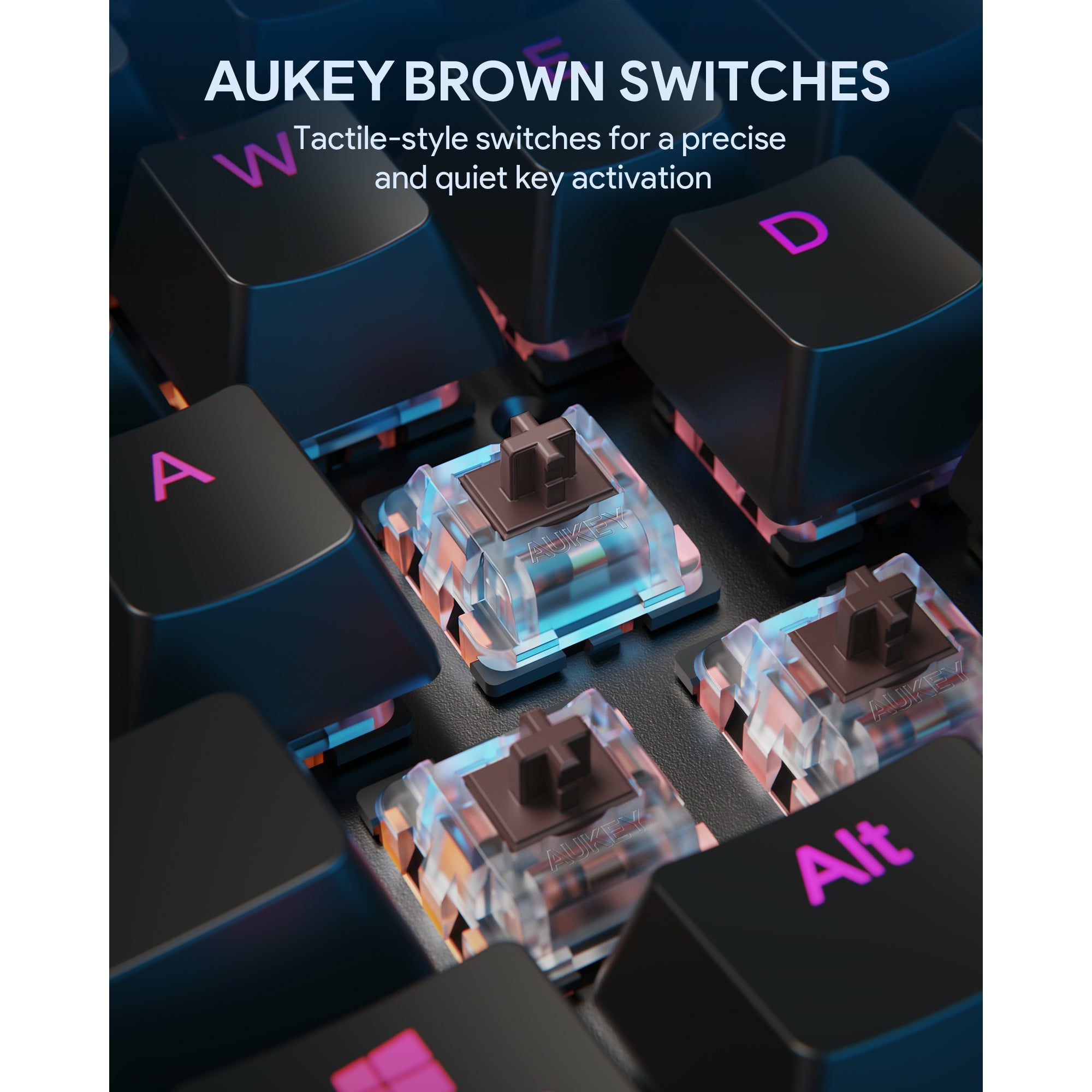 AUKEY KMG12 Mechanical Keyboard Brown Switches 104key with Gaming Software