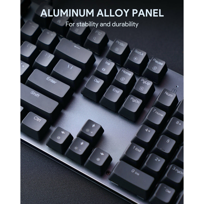 AUKEY Mechanical Gaming Keyboard with Customizable RGB Backlight & Tactile  Blue Switches, 108-Key Anti-Ghosting Wired Keyboard 18 Lighting Effects &  12 Multimedia Keys for PC and Laptop - Pink KM-G15 