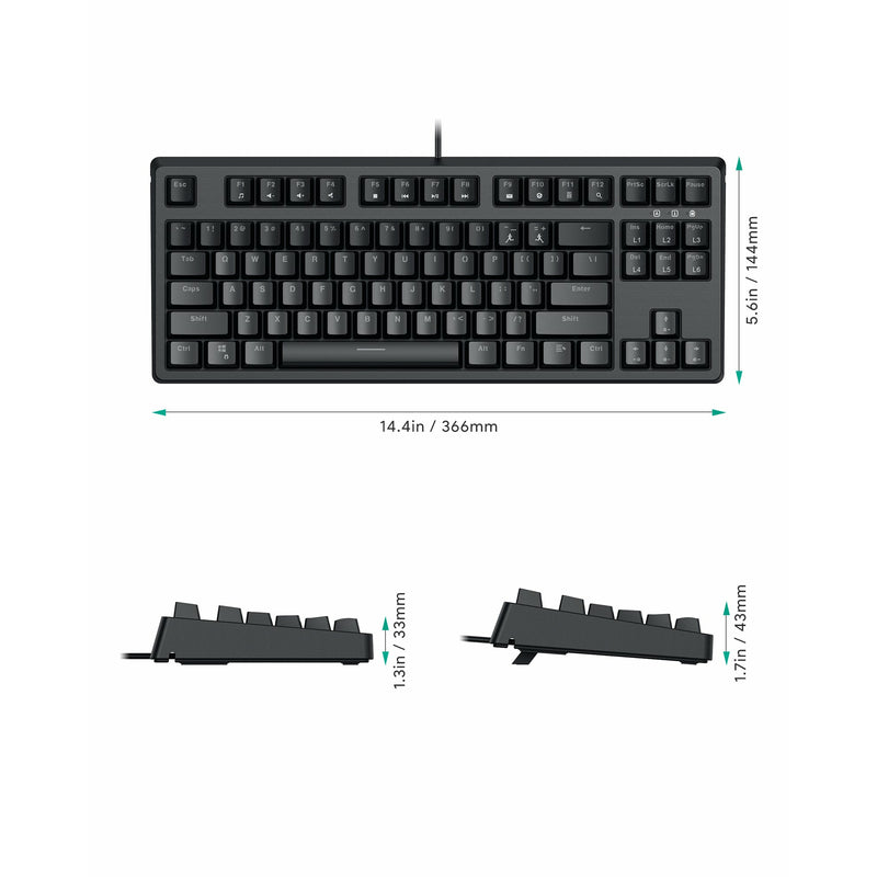 AUKEY KMG14 Mechanical Keyboard Compact 87Key with Gaming Software
