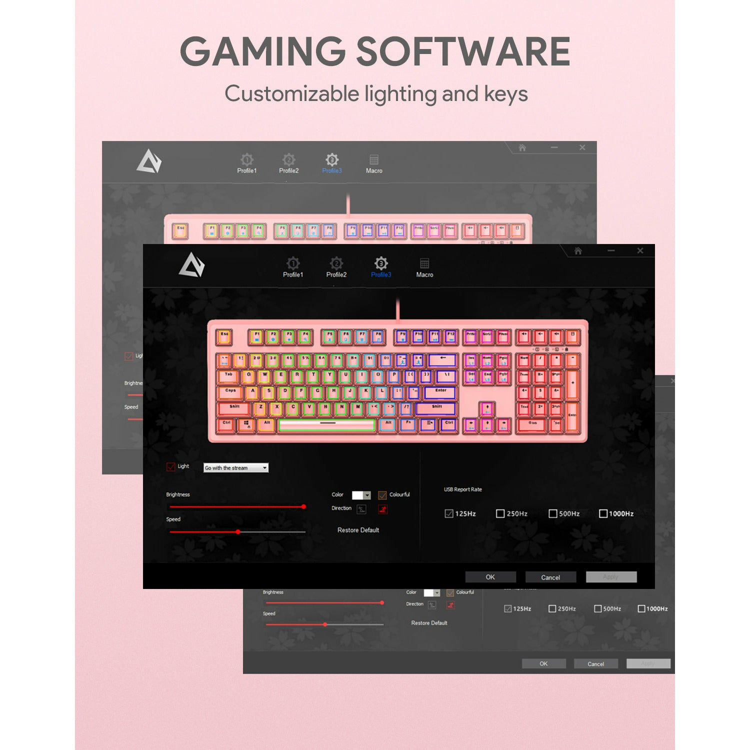 AUKEY Mechanical Gaming Keyboard - Pink