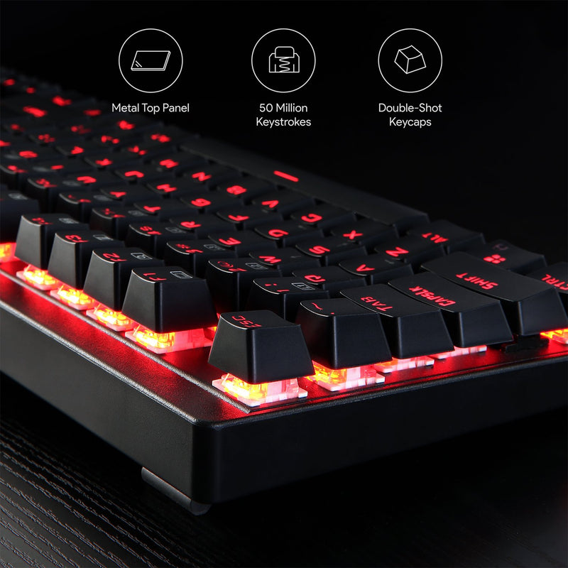 AUKEY KM-G6 Wired Keyboard Mechanical For Windows Gaming PC 104 Keys