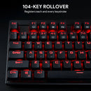 AUKEY KM-G6 Wired Keyboard Mechanical For Windows Gaming PC 104 Keys
