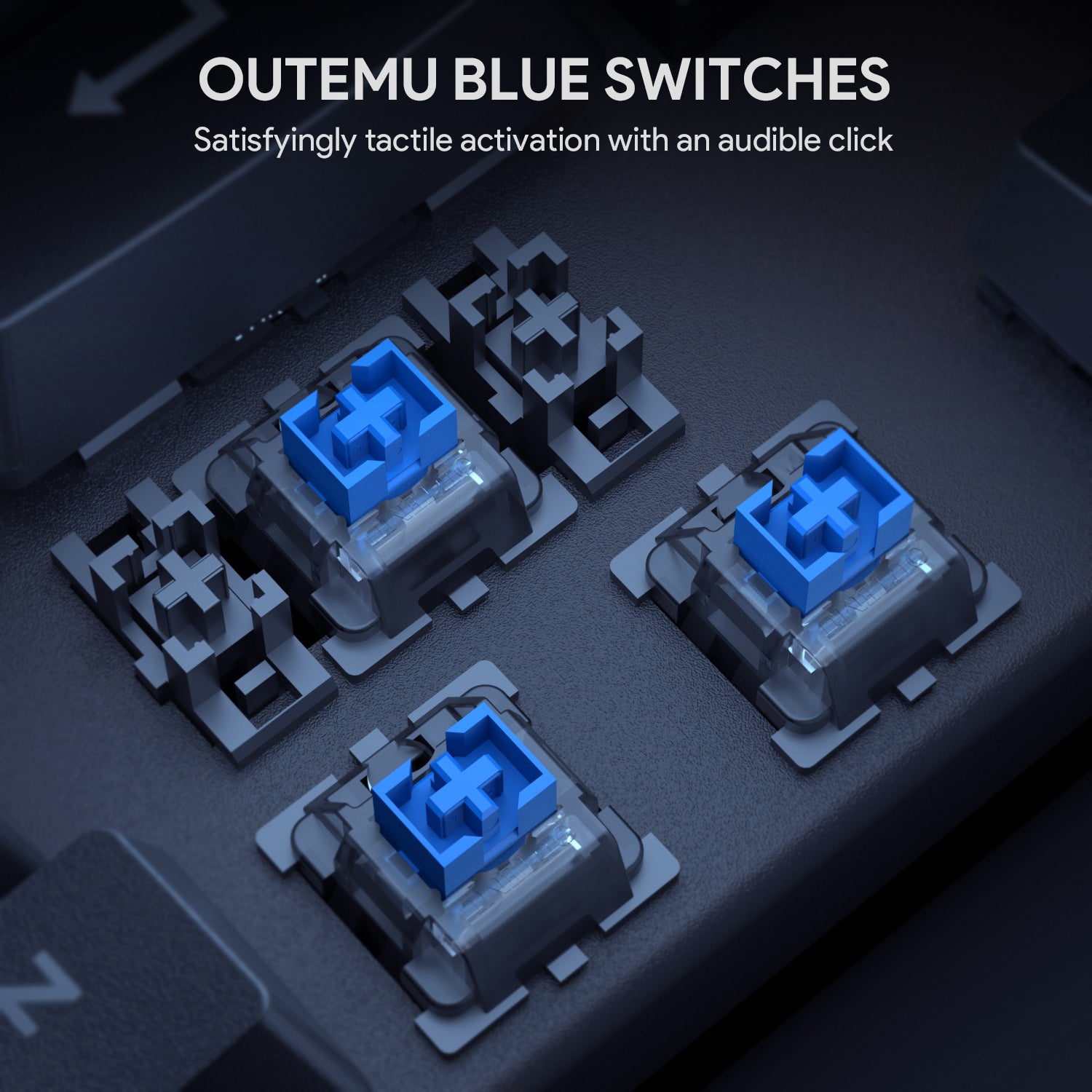 AUKEY KMG9 TKL Mechanical Keyboard Blue Switches Compact 87Key