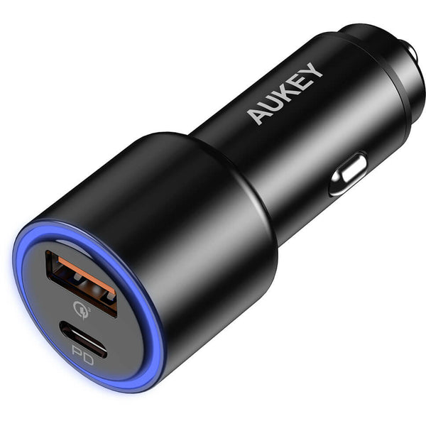 AUKEY CC-A3 Dual-Port(USB-C/USB-A) Car Charger - 30W