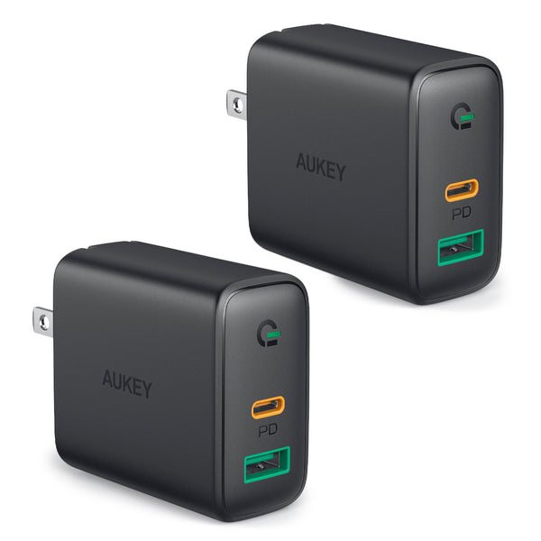 AUKEY PA-D1 Focus Mix 30W Dual-Port PD Charger with Dynamic Detect (2 Pack)