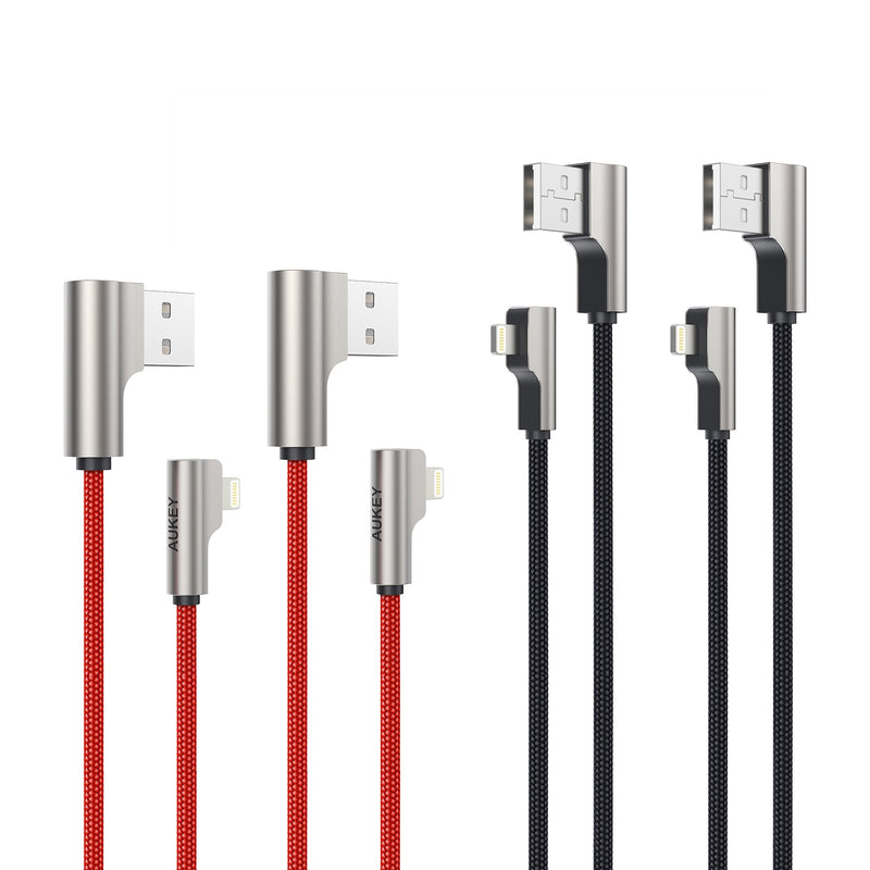 AUKEY CB-AL04 90 Degree Lightning Data Cable L=1M*2Piece (2 Pack)