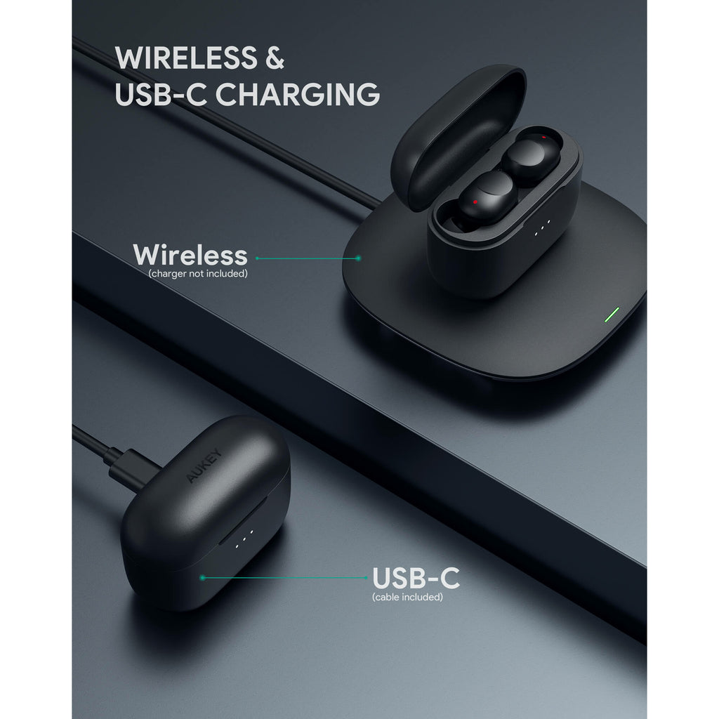 AUKEY EPT31 Wireless Charging Earbuds Elevation inear Detection Black