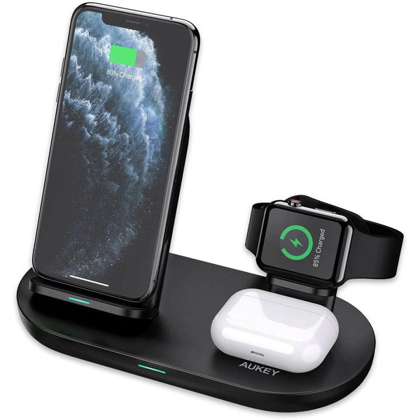 Plateau Reaktor de AUKEY 3 in 1 Wireless Charging Station Stand