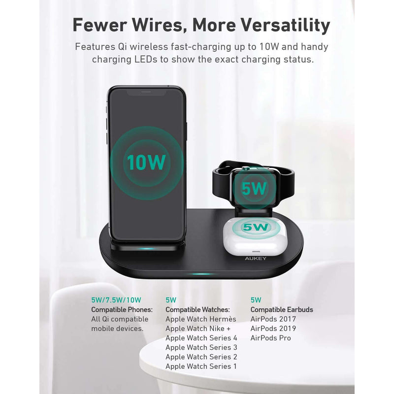 3-in-1 Wireless Charging Pad Phone/Earbuds/Watch